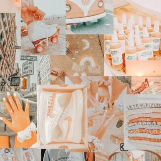 Summer preppy collage wallpaper