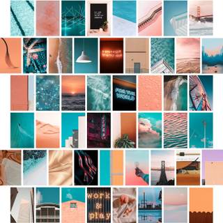 Summer preppy collage wallpaper