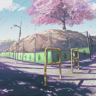 Anime spring season street wallpaper