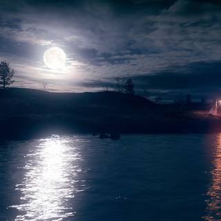 Moonlit night wallpaper