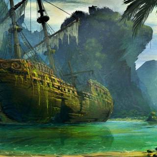 Abandoned boat wallpaper