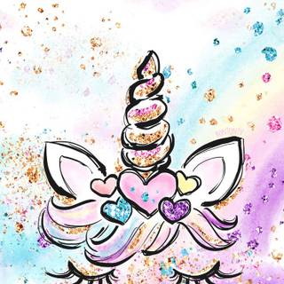 Glittery unicorns wallpaper