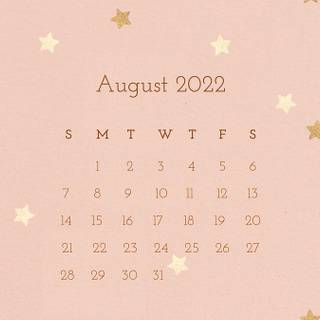 August 2022 calendar wallpaper