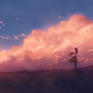Anime sky girl 4k wallpaper