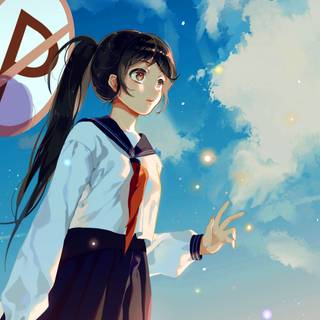 Anime sky girl 4k wallpaper