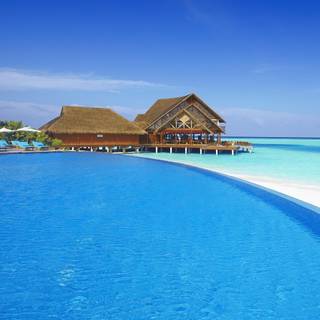 Beach hotel wallpaper