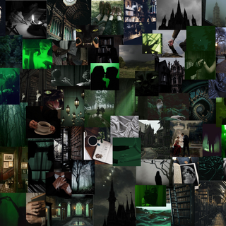 Green academia wallpaper