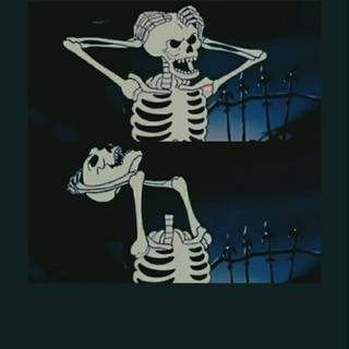 Cartoon skeleton aesthetic wallpaper