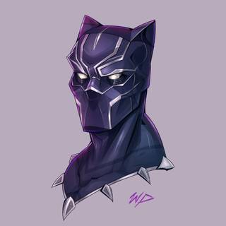 Black Panther minimalist portrait wallpaper