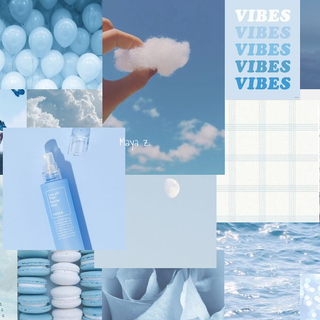 Baby blue collage wallpaper