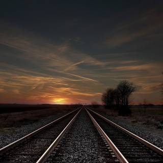 Sunset train wallpaper
