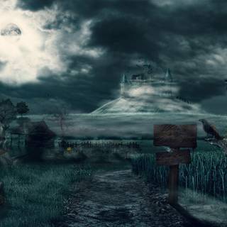 Horror castle wallpaper