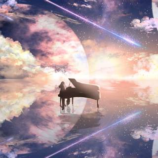 Piano anime iPhone wallpaper
