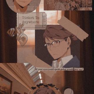 Brown anime aesthetic wallpaper