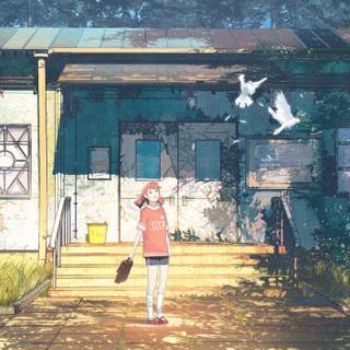 Anime summer home wallpaper