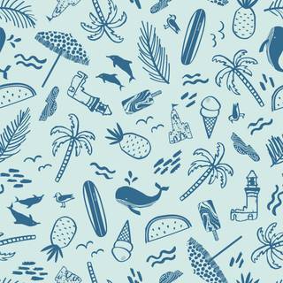 Summer beach elements wallpaper