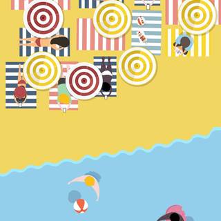 Summer beach elements wallpaper