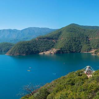 Summer lake house wallpaper