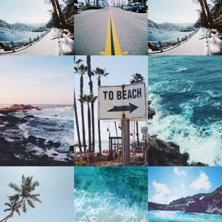 Summer ocean collage wallpaper