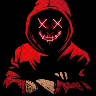 Red neon mask wallpaper