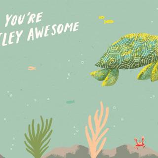 Green turtle wallpaper