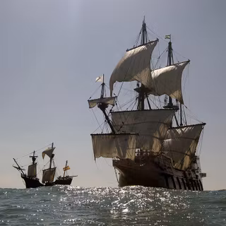Spanish galleons wallpaper