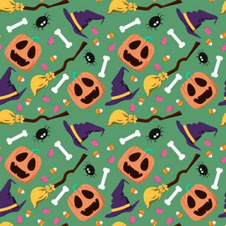 Halloween green and purple wallpaper