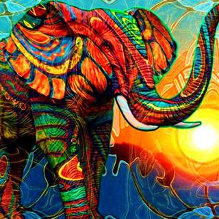 Elephant painting wallpaper