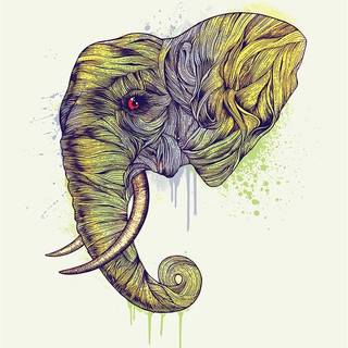 Elephant painting wallpaper