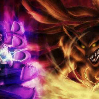 Kurama and Susanoo wallpaper