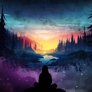 Pixel forest wallpaper