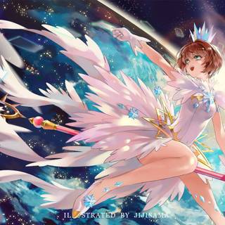 Anime flying girls wallpaper