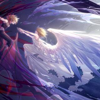 Anime flying girls wallpaper