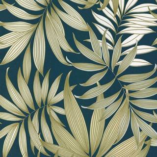 Gold and green wallpaper