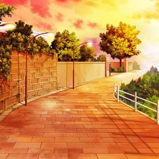 Aesthetic anime orange wallpaper