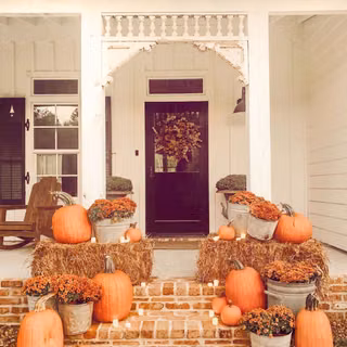 Autumn porch wallpaper
