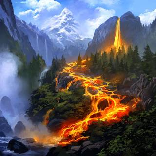 Fire mountain wallpaper