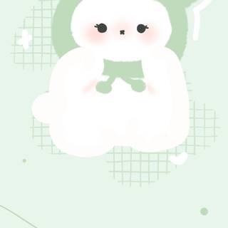 Pastel green frog wallpaper