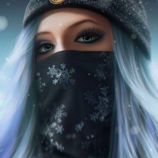 Masked girl iPhone wallpaper