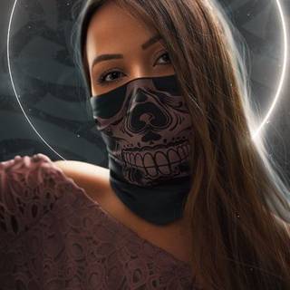 Masked girl iPhone wallpaper