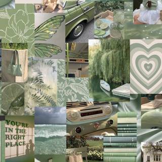 Green collage computer wallpaper