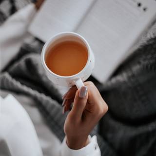 Drinking tea wallpaper