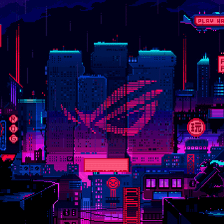 Aesthetic gaming city wallpaper