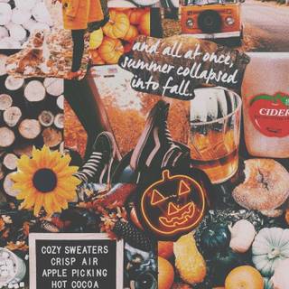 Halloween collage iPhone wallpaper