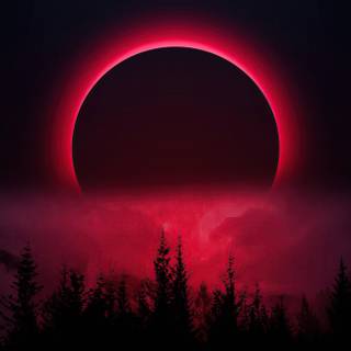 Red aesthetic moon wallpaper