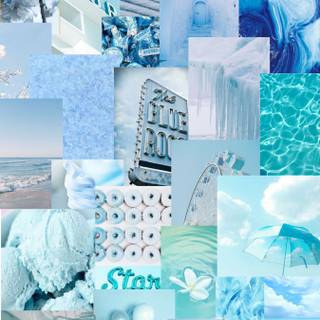 Collage blue summer wallpaper