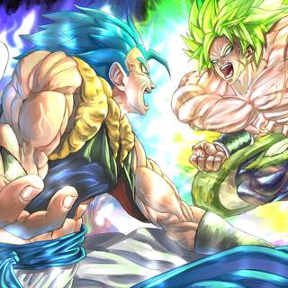 Gogeta vs Broly computer wallpaper