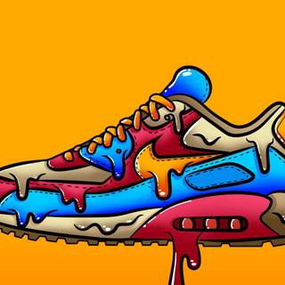 Dripping shoes wallpaper