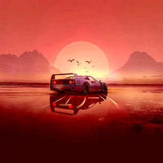 Aesthetic car landscape wallpaper