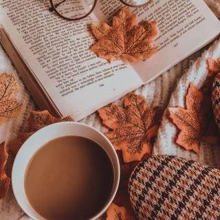 Autumn book cozy wallpaper